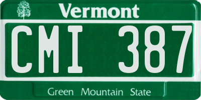 VT license plate CMI387