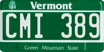 VT license plate CMI389