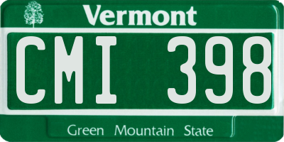 VT license plate CMI398