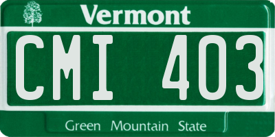 VT license plate CMI403