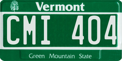 VT license plate CMI404