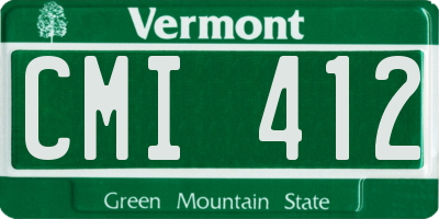 VT license plate CMI412