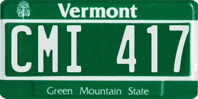 VT license plate CMI417