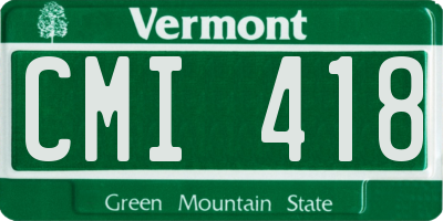 VT license plate CMI418