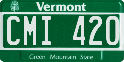 VT license plate CMI420