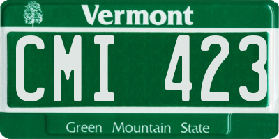 VT license plate CMI423