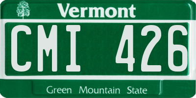 VT license plate CMI426
