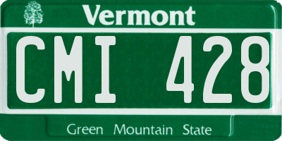 VT license plate CMI428