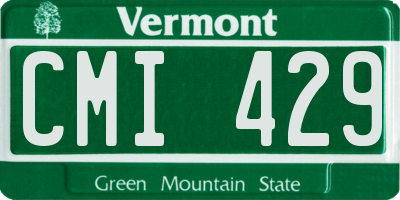 VT license plate CMI429