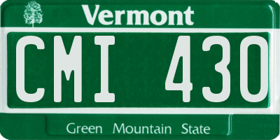 VT license plate CMI430