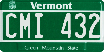 VT license plate CMI432