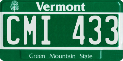 VT license plate CMI433
