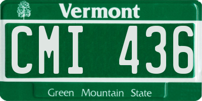 VT license plate CMI436