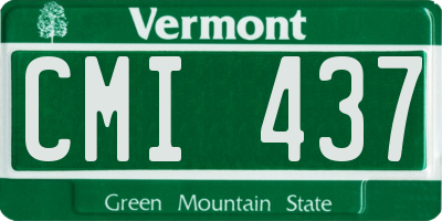 VT license plate CMI437