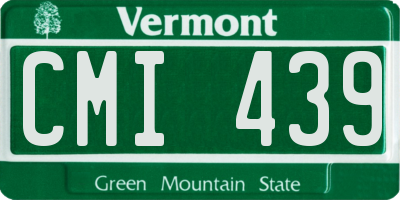 VT license plate CMI439
