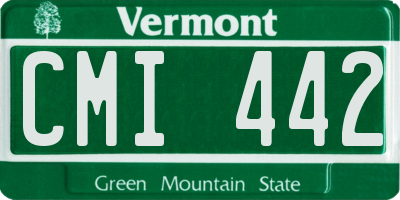 VT license plate CMI442
