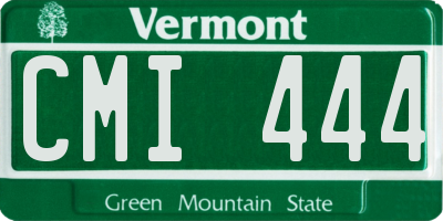 VT license plate CMI444