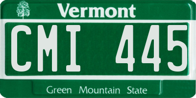 VT license plate CMI445