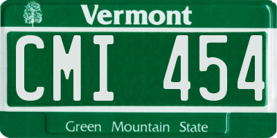 VT license plate CMI454