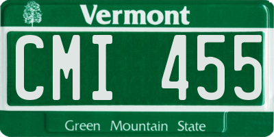 VT license plate CMI455