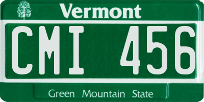 VT license plate CMI456
