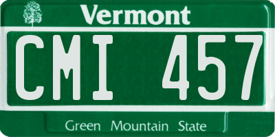 VT license plate CMI457