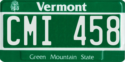 VT license plate CMI458