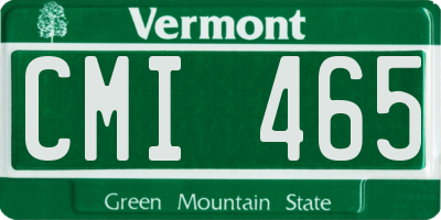VT license plate CMI465