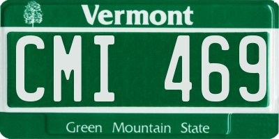 VT license plate CMI469