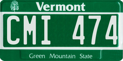 VT license plate CMI474