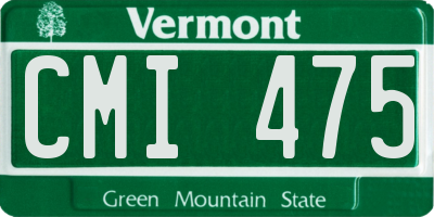 VT license plate CMI475