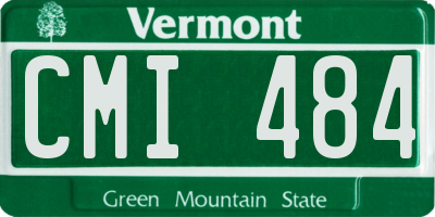 VT license plate CMI484