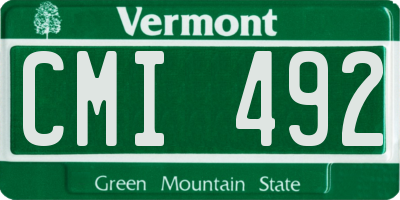 VT license plate CMI492