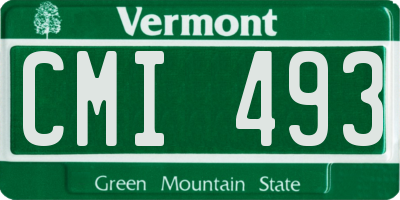 VT license plate CMI493