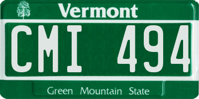 VT license plate CMI494
