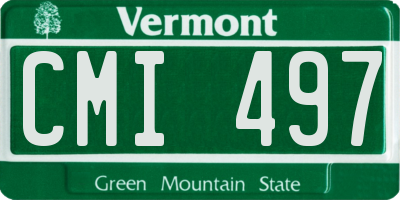 VT license plate CMI497