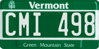 VT license plate CMI498