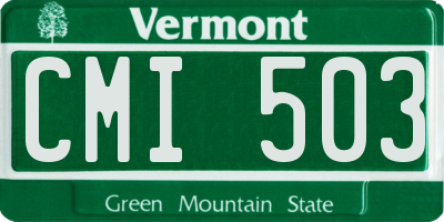 VT license plate CMI503