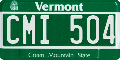 VT license plate CMI504