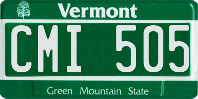 VT license plate CMI505