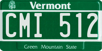 VT license plate CMI512