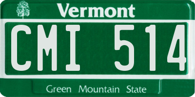 VT license plate CMI514