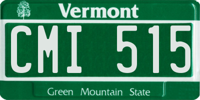 VT license plate CMI515