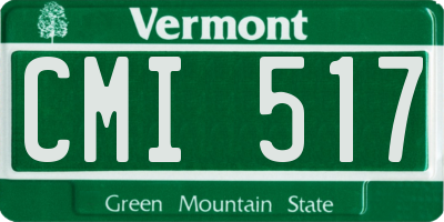 VT license plate CMI517