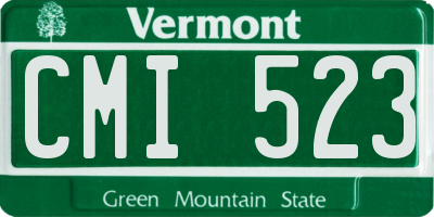 VT license plate CMI523