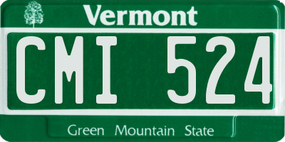 VT license plate CMI524