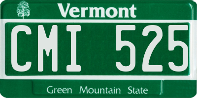VT license plate CMI525