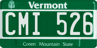 VT license plate CMI526