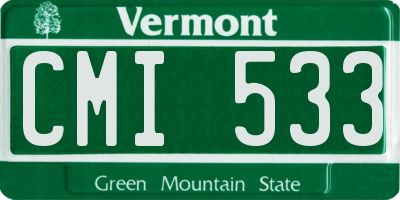 VT license plate CMI533