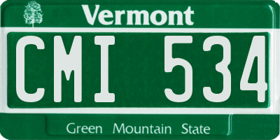 VT license plate CMI534